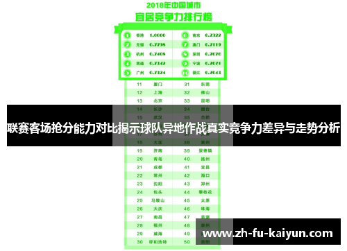 联赛客场抢分能力对比揭示球队异地作战真实竞争力差异与走势分析 联赛客场抢分能力对比揭示球队异地作战真实竞争力差异与走势分析